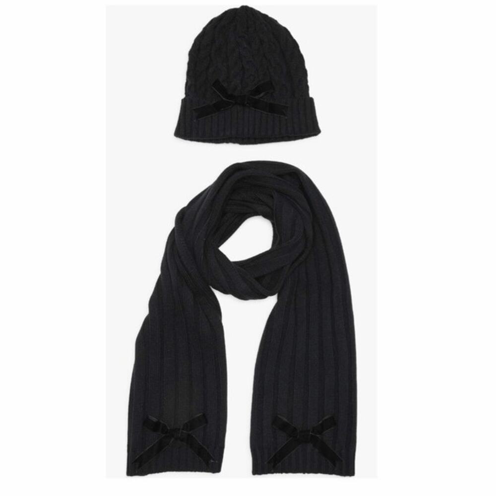 Kate Spade Bow Beanie & Scarf Box Gift Set